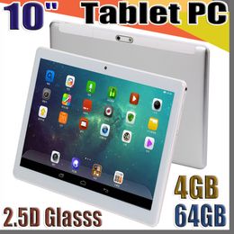 168 Hochwertiger 10-Zoll-Tablet-PC MTK6580 2.5D-Glas IPS kapazitiver Touchscreen Dual-Sim 3G GPS 10" Android 6.0 Octa Core 4 GB 64 GB G-10PB