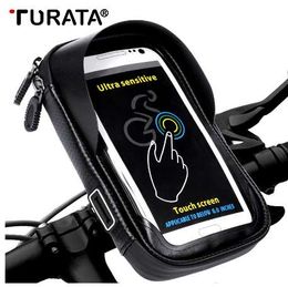TURATA 6.0 inch Bike Bicycle Waterproof Cell Phone Bag Holder Motorcycle Mount for Samsung galaxy S8 Plus/iPhone 7 Plus/LG V20