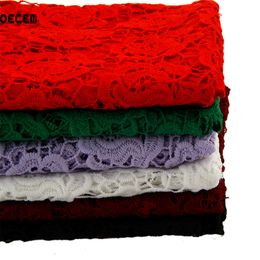 OECEM Embroidered polyester lace clothing fabric milk silk material water soluble lace cloth embroidery 125*50CM OLS001