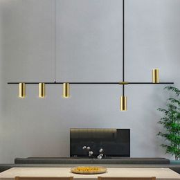 Modern Adjustable Long Chandelier ceiling Lights Minimalist Modern Black Lustres pendant lamp Nordic Lamps Dinning Room fixture