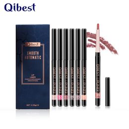QIBEST New Lip Liner Pen 12 Colors/Set Waterproof Professional Lipliner Makeup Waterproof Lip Liner Pencil