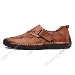 new Hand stitching men's casual shoes set foot England peas shoes leather men's shoes low large size 38-48 Forty-two
