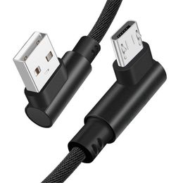 90 Degree Micro USB Cable 0.25m 1m 2m Fast Charger Cords Braided V8 Type C Data Cable for Smartphone Android