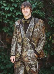Camo Mens Suits Wedding Tuxedos Notched Lapel Camouflage Formal Prom Party Suit Slim Fit Groomsmen Groom Suits 3 Pieces Jacket+Vest+Pants