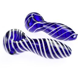 Good quality good price blue Colour hand pipes bubbler glass pile for smoking with 4 inch length HP-GP022