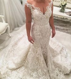 Full Lace Mermaid Wedding Dresses Dubai South African Black Girls Sleeveless Garden Country Church Bride Bridal Gowns Custom Made Plus Size