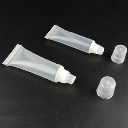100pcs 8ml 10ml Makeup Lip Gloss Soft Tube Lip tint Balm Liquid Lipstick Cosmetic Sample Squeeze Soft Packaging Travel Bottle