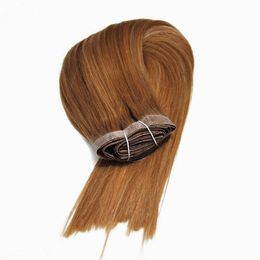 Seamless Pu Clip In 150g blonde Natural Brown Straight Cuticle Aligned Remy Virgin Human Hair Extension, free shipping
