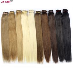 16"-28" 100g One Piece Set100% Brazilian Remy Clip-in Human Hair Extensions 5 Clips Natural Straight