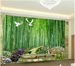 Wholesale-murals-Customized 3d wallpapers home decor Photo wall paper Park woods lawn 3d landscape TV sofa background wallpaper for walls