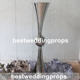 New style Wholesale Wedding Centrepiece Tall Cylinder Flower iron chorme Vase best0652