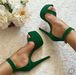 Open One Elegant Toe Fashion Women Platform Stiletto Heel Sandals Ankle Strap Super High Heels Formal Dress 66 s