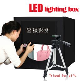 Freeshipping Photography Lighting Folding LED Photo Box 80cm Softbox Portable Photo Lamp Studio Accessories Upgrade