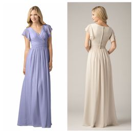 Violet chiffon bridesmaid dresses