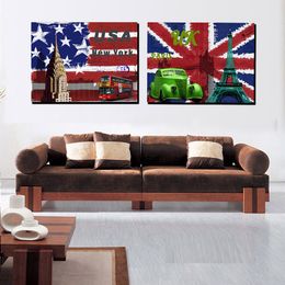 2 piece modern home decor canvas painting us uk style scene art decorative picture for sitting