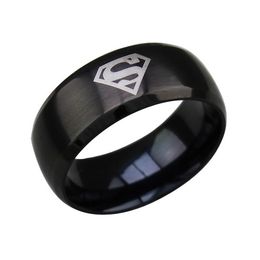 super man superman s logo ring justice league of america jla black titanium steel ring fashion men jewelry - African Wedding Rings super man superman s logo ring justice league of america jla black titanium steel ring fashion men jewelry - African Wedding Rings