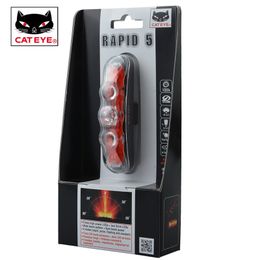 CATEYE Bike Bicycle Light Rear Light Led Taillight Lamp Flashlight-RAPID 5 Cycling Light Lamp Bicycle Accessories Red