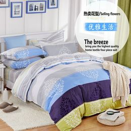 2017 denim duvet cover full cotton home textile bedding set denim style Double quilt bedspread solid