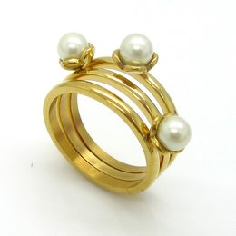 luxury 316l stainless steel gold plated triple layer pearls dinner ring for men and women sr00772 - Wedding Rings Online luxury 316l stainless steel gold plated triple layer pearls dinner ring for men and women sr00772 - Wedding Rings Online
