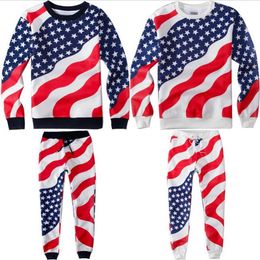 Wholesale,High Quality Unisex Men Women American Flag Sweatpants Hoodie Sports Running Cotton USA Flag Joggers Pants Hoodie Outfit AY381 usa flag outfit