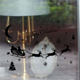 high merry christmas santa claus words wall sticker home decor shop store chirstmas milu deer party window stickers decoration