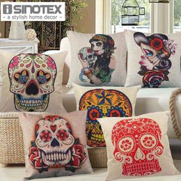 45x45cm 177x177 linen cushion for decorative sugar skull printed decorative cushion home decor - Discount Home Decor 45x45cm 177x177 linen cushion for decorative sugar skull printed decorative cushion home decor - Discount Home Decor
