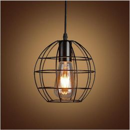 Vintage Iron Pendant Light Industrial Lighting Nordic Country Style Retro Cages Pendant Lamp E27 Droplight Hanging Light Fixture lamp
