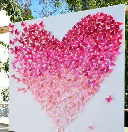 2016 kids party backdrops 20pcs shinniny butterfly wall stickers 3d stickers beauty home decorations wedding gifts