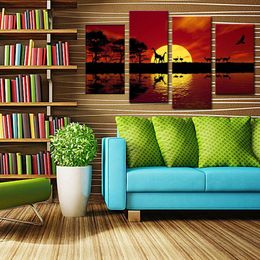 4 picture combination giclee canvas prints landscape artwork african red tone pictures photo paintings wall art home decor - Discount Home Decor 4 picture combination giclee canvas prints landscape artwork african red tone pictures photo paintings wall art home decor - Discount Home Decor