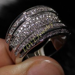 diamonique 14k white gold filled simulated diamond cz paved wedding band big engagement ring hip pop jewelry - Big Wedding Rings diamonique 14k white gold filled simulated diamond cz paved wedding band big engagement ring hip pop jewelry - Big Wedding Rings