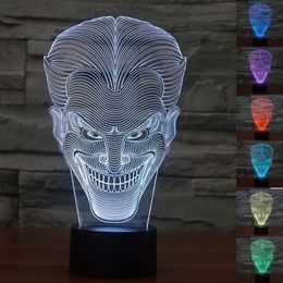 Table Lamp Remote Switch 7 Color USB Joker 3D Table Lamp Luminaria Led Night Light Remote Switch Decorative lighting Mood Lamp Holiday gifts