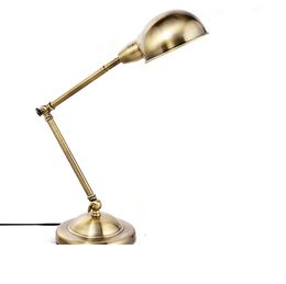 Cheap Copper Desk Lamp Retro copper study and work LED Desk lamp modern minimalist fashion European Antique brass plated long arm table lamp cheap Copper Desk Lamp