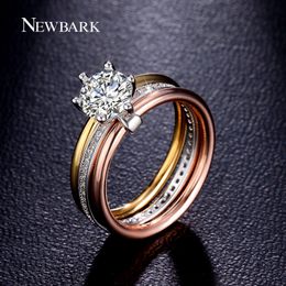 wholesale newbark brand best quality 7mm 125ct cubic zirconia diamond three band wedding ring multi plating color luxury jewelry - Three Band Wedding Ring wholesale newbark brand best quality 7mm 125ct cubic zirconia diamond three band wedding ring multi plating color luxury jewelry - Three Band Wedding Ring