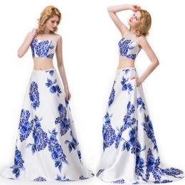 2017 custom evening gown jersey 2016 Fashion New Chinese Printing Celebrity Party Dresses Two Pieces Prom Dresses Sheer Backless Floor Length Evening Formal Gowns BZP0917 cheap custom evening gown jersey