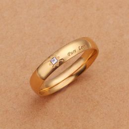 never fade 18k gold plated pure love letter jewelry accessories women men wedding pair couple rings - Discount Wedding Rings Women never fade 18k gold plated pure love letter jewelry accessories women men wedding pair couple rings - Discount Wedding Rings Women