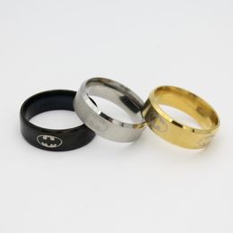 new arrival cool 316l stainless steel batman band rings titanium steel rings for women and men gold black silver can be mixed - Wedding Rings For Sale new arrival cool 316l stainless steel batman band rings titanium steel rings for women and men gold black silver can be mixed - Wedding Rings For Sale