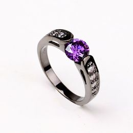 18k black gold plated purple white red crystal luxury bijoux fashion cocktail party ring vintage cz diamond jewelry for women affordable purple diamond - Purple Diamond Wedding Ring 18k black gold plated purple white red crystal luxury bijoux fashion cocktail party ring vintage cz diamond jewelry for women affordable purple diamond - Purple Diamond Wedding Ring
