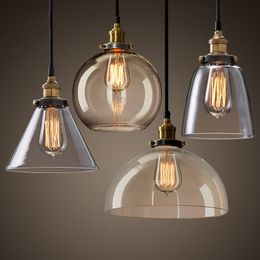 NEW MODERN VINTAGE INDUSTRIAL RETRO LOFT GLASS CEILING LAMP SHADE PENDANT LIGHT FIVE STYLES FOR KITCHEN ISLAND