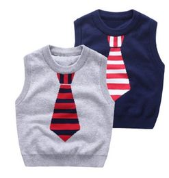 Fashions Kids Cartoon Pullover Sweater Vest Autumn Childrens Jacquard Sweaters Babies Crochet Sweaters Boy Sweater B4256