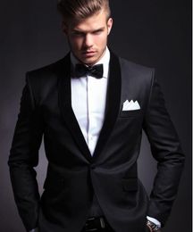 black suit with bow tie for wedding