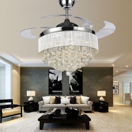 Modern Ceiling Fans Lights Online | Modern Ceiling Fans Lights for ... Modern Ceiling Fans Lights Online | Modern Ceiling Fans Lights for ... - Modern Chrome Crystal Led Ceiling fans Invisible Blades Ceiling Fans Modern Fan Lamp Bedroom Chandeliers Ceiling Light Pendant Lamp
