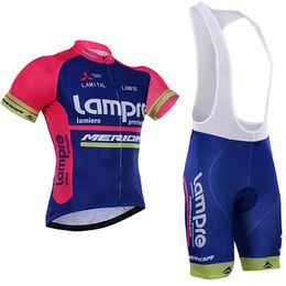 2017 blue cycling jersey sets 2016 pro team lampre cycling jersey set breathable summer Short sleeve bike cloth MTB Ropa Ciclismo Bicycle maillot GEL Ropa Ciclismo cheap blue cycling jersey sets