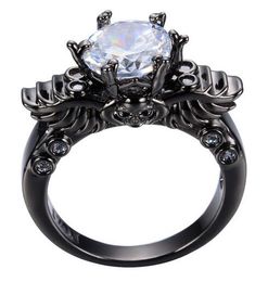 punk male female skull ring black gold simulated cz diamond vintage wedding rings for men and women crystal jewelry male wedding rings diamonds promotion - Male Wedding Rings punk male female skull ring black gold simulated cz diamond vintage wedding rings for men and women crystal jewelry male wedding rings diamonds promotion - Male Wedding Rings
