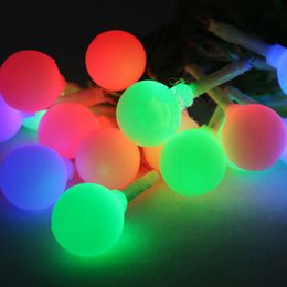 Wholesale-20pcs Outdoor Solar frosted small ball string lights Solar LED string lights battery light string Christmas lights