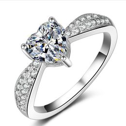 fine jewelry heart silver ring real 925 sterling silver wedding rings for women heart cz diamond engagement rings jewelry - Real Diamond Wedding Rings fine jewelry heart silver ring real 925 sterling silver wedding rings for women heart cz diamond engagement rings jewelry - Real Diamond Wedding Rings