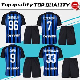 online shopping New Milan home Soccer Jersey suit Milan blue soccer shirt kit Milano Football uniforms ICARDI GABRIEL B jersey shorts