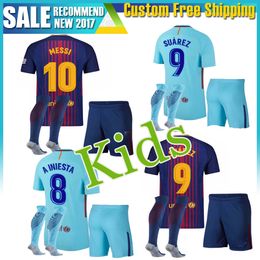 online shopping kids kit child sets SUAREZ Jerseys Camisas Neymar Messi INIESTA PIQUE Home away Soccer