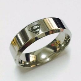 cool boys girls 8mm white gold silver color superman hero rings for men women high quality - Superman Wedding Rings cool boys girls 8mm white gold silver color superman hero rings for men women high quality - Superman Wedding Rings