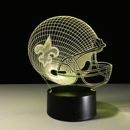 Seven Colors Changing Detroit Lions Light 3D Visual Led Night Light USB Novelty Dallas Cowboys Table Lamps as Home