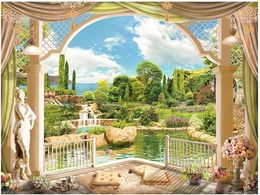 wholesale customized 3d photo wallpaper 3d wall murals wallpaper european garden scenery roman column 3 d tv setting wall paper home decor - Home Decor Wholesale wholesale customized 3d photo wallpaper 3d wall murals wallpaper european garden scenery roman column 3 d tv setting wall paper home decor - Home Decor Wholesale